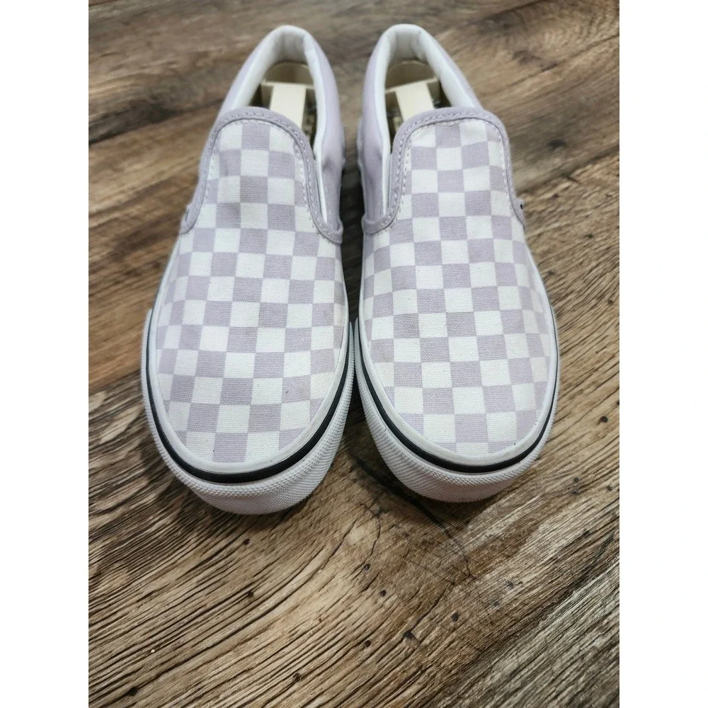 Vans Kids Sz 2 Classic Slip On Checkerboard Color Theory Lila Sneakers Lavender